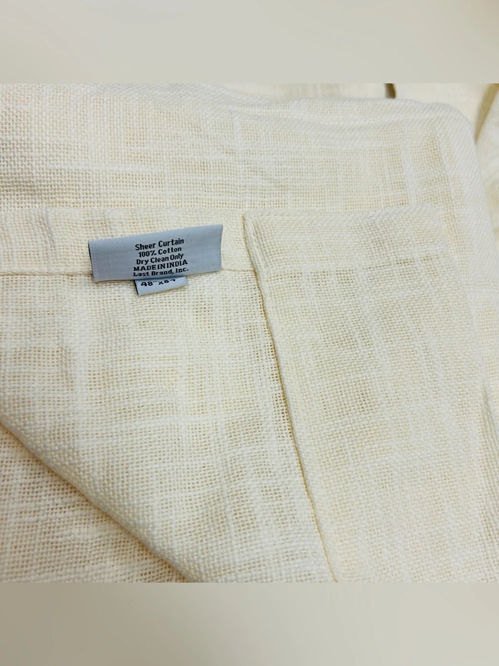 NWOT QUINCE Set Of 2 48x84 Cotton Sheer Curtains Ivory 9312